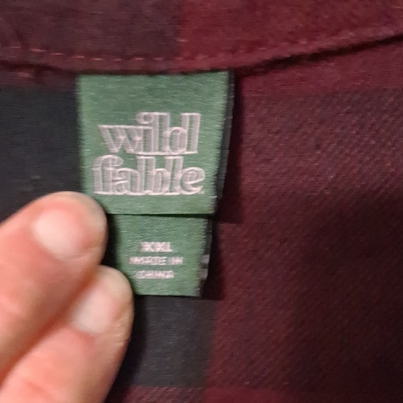 Wild Fable Maroon and Black Checkered Top - Picture 2 of 7